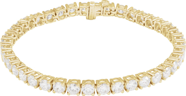 14K Gold Round Lab-Grown Diamond Line Bracelet – 1.8-4.25mm Stones - Yellow Gold