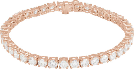 14K Gold Round Lab-Grown Diamond Line Bracelet – 1.8-4.25mm Stones - Rose Gold