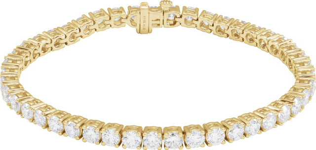 14K Gold Round Lab-Grown Diamond Line Bracelet – 1.8-4.25mm Stones - Yellow Gold