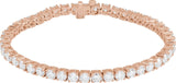 14K Gold Round Lab-Grown Diamond Line Bracelet – 1.8-4.25mm Stones - Rose Gold