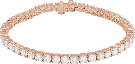14K Gold Round Lab-Grown Diamond Line Bracelet – 1.8-4.25mm Stones - Rose Gold