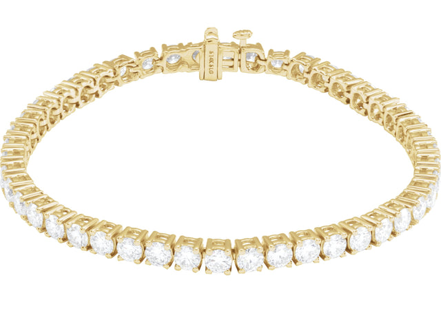 14K Gold Round Lab-Grown Diamond Line Bracelet – 1.8-4.25mm Stones - Yellow Gold