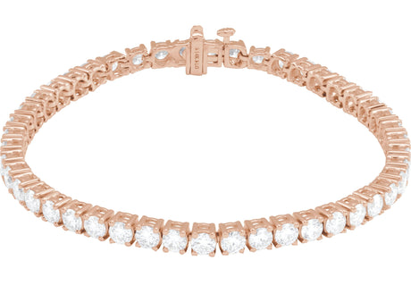 14K Gold Round Lab-Grown Diamond Line Bracelet – 1.8-4.25mm Stones - Rose Gold