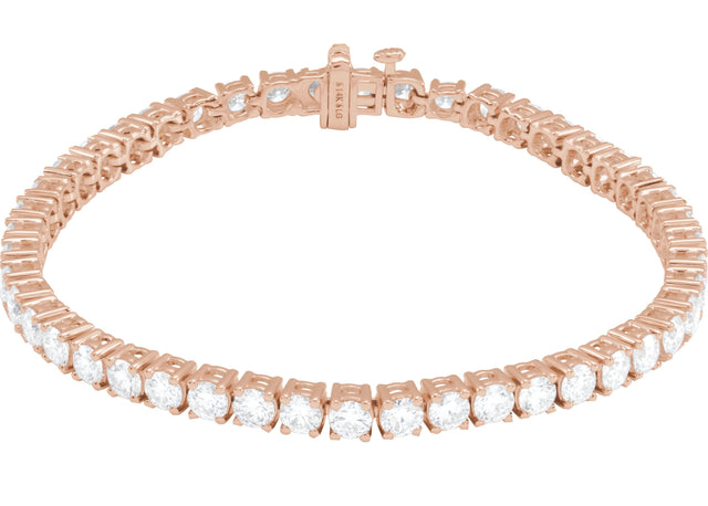 14K Gold Round Lab-Grown Diamond Line Bracelet – 1.8-4.25mm Stones - Rose Gold