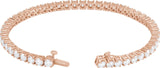 14K Gold Round Lab-Grown Diamond Line Bracelet – 1.8-4.25mm Stones - Rose Gold