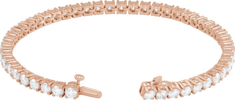 14K Gold Round Lab-Grown Diamond Line Bracelet – 1.8-4.25mm Stones - Rose Gold