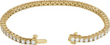 14K Gold Round Lab-Grown Diamond Line Bracelet – 1.8-4.25mm Stones - Yellow Gold - view 2