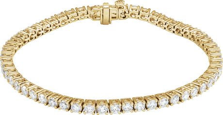 14K Gold Round Lab-Grown Diamond Line Bracelet – 1.8-4.25mm Stones - Yellow Gold