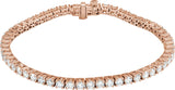 14K Gold Round Lab-Grown Diamond Line Bracelet – 1.8-4.25mm Stones - Rose Gold