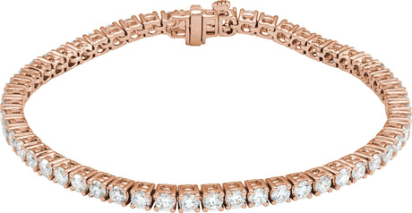 14K Gold Round Lab-Grown Diamond Line Bracelet – 1.8-4.25mm Stones - Rose Gold