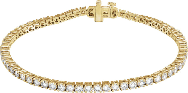 14K Gold Round Lab-Grown Diamond Line Bracelet – 1.8-4.25mm Stones - Yellow Gold