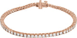 14K Gold Round Lab-Grown Diamond Line Bracelet – 1.8-4.25mm Stones - Rose Gold