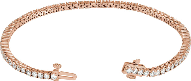 14K Gold Round Lab-Grown Diamond Line Bracelet – 1.8-4.25mm Stones - Rose Gold - view 2