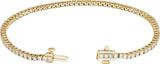 14K Gold Round Lab-Grown Diamond Line Bracelet – 1.8-4.25mm Stones - Yellow Gold - view 2