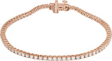 14K Gold Round Lab-Grown Diamond Line Bracelet – 1.8-4.25mm Stones - Rose Gold