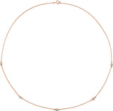 14K Gold Lab-Grown Diamond Bezel-Set Station Necklace - Rose Gold