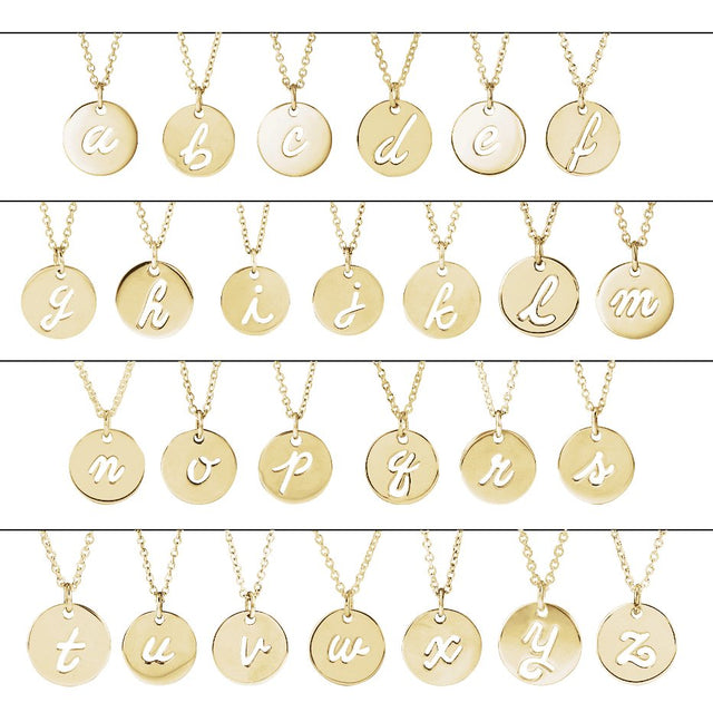 14K Gold Initial S Script Necklace or Pendant - Rose Gold - view 2