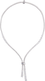 14K Gold Lab-Grown Diamond Line Necklace - White Gold