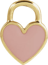 14K Gold Enamel Heart Necklace or Pendant – 11.57x8.7mm - Yellow Gold