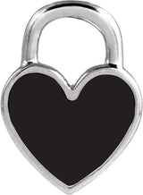 14K Gold Enamel Heart Necklace or Pendant – 11.57x8.7mm - White Gold