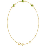 14K Gold Round Natural Peridot Bezel-Set Link Bracelet – 25.9x1.7mm - Yellow Gold - view 2