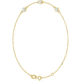 14K Gold Round Natural White Sapphire Bezel-Set Link Bracelet – 25.9x1.7mm - Yellow Gold - view 2