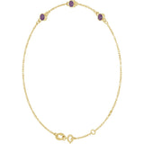 14K Gold Round Lab-Grown Alexandrite Bezel-Set Link Bracelet – 25.9x1.7mm - Yellow Gold - view 2