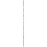 14K Gold Round Natural Mozambique Garnet Bezel-Set Link Bracelet – 25.9x1.7mm - Yellow Gold - view 3