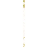 14K Gold Round Natural Peridot Bezel-Set Link Bracelet – 25.9x1.7mm - Yellow Gold - view 3