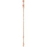 14K Gold Round Natural Mozambique Garnet Bezel-Set Link Bracelet – 25.9x1.7mm - Rose Gold - view 3