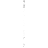 14K Gold Round Natural White Sapphire Bezel-Set Link Bracelet – 25.9x1.7mm - White Gold - view 3