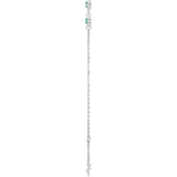 14K Gold Round Lab-Grown Emerald Bezel-Set Link Bracelet – 25.9x1.7mm - White Gold - view 3
