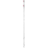 14K Gold Round Lab-Grown Ruby Bezel-Set Link Bracelet – 25.9x1.7mm - White Gold - view 3