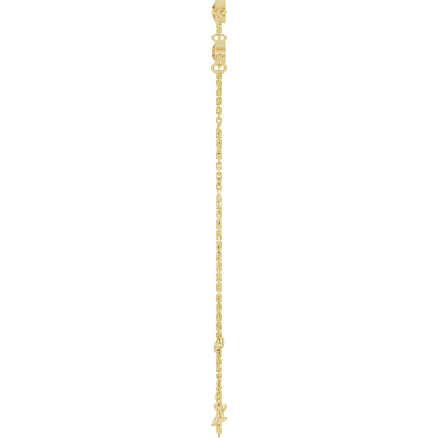 14K Gold Round Natural Citrine Bezel-Set Link Bracelet – 25.9x1.7mm - Yellow Gold - view 3