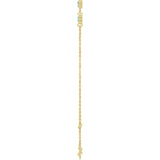 14K Gold Round Natural Aquamarine Bezel-Set Link Bracelet – 25.9x1.7mm - Yellow Gold - view 3