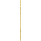 14K Gold Round Lab-Grown Ruby Bezel-Set Link Bracelet – 25.9x1.7mm - Yellow Gold - view 3