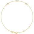 14K Gold Round Natural White Sapphire Bezel-Set Link Bracelet – 25.9x1.7mm - Yellow Gold