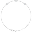 14K Gold Round Lab-Grown Diamond Bezel-Set Link Bracelet – 25.9x1.7mm - White Gold