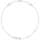 14K Gold Round Lab-Grown Diamond Bezel-Set Link Bracelet – 25.9x1.7mm - White Gold