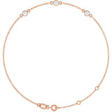 14K Gold Round Lab-Grown Diamond Bezel-Set Link Bracelet – 25.9x1.7mm - Rose Gold