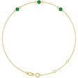 14K Gold Round Lab-Grown Emerald Bezel-Set Link Bracelet – 25.9x1.7mm - Yellow Gold