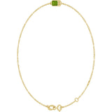 14K Gold Round Natural Peridot Bezel-Set Link Bracelet - Yellow Gold - view 2