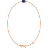 14K Gold Round Lab-Grown Blue Sapphire Bezel-Set Link Bracelet - Rose Gold - view 2