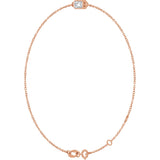 14K Gold Round Lab-Grown Diamond Bezel-Set Link Bracelet - Rose Gold - view 2