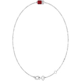 14K Gold Round Lab-Grown Ruby Bezel-Set Link Bracelet - White Gold - view 2