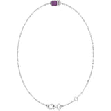 14K Gold Round Lab-Grown Alexandrite Bezel-Set Link Bracelet - White Gold - view 2