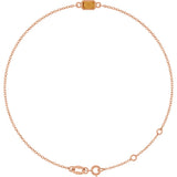 14K Gold Round Natural Citrine Bezel-Set Link Bracelet - Rose Gold