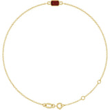14K Gold Round Natural Mozambique Garnet Bezel-Set Link Bracelet - Yellow Gold