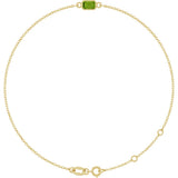 14K Gold Round Natural Peridot Bezel-Set Link Bracelet - Yellow Gold