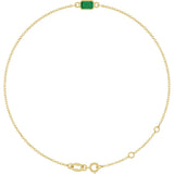 14K Gold Round Natural Emerald Bezel-Set Link Bracelet - Yellow Gold